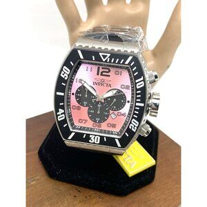 Invicta Men's Watch 47286 Pro Diver Pink Dial Quartz Black Rubber Strap 51mm